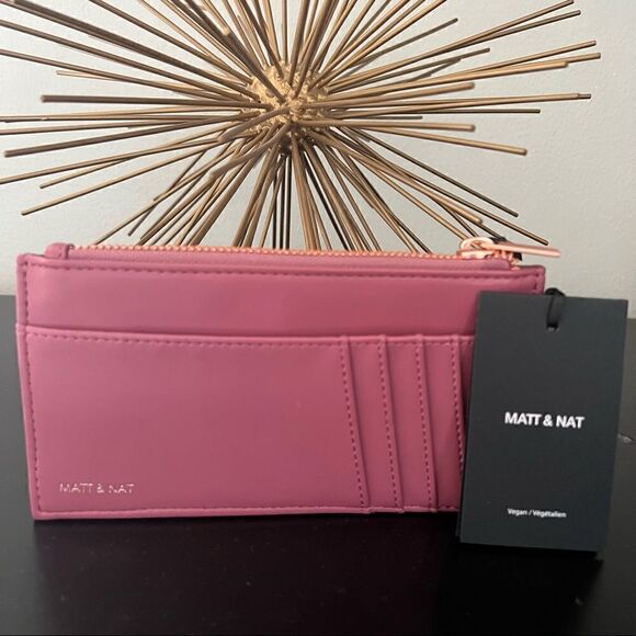 Matt & Nat Loom Vegan Leather Wallet, Clutch. Zip Top, Purple/Pink, Mauve NWT - Picture 10 of 12
